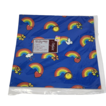 VINTAGE 1980&#39;s GIFT WRAP WRAPPING PAPER BLUE W RAINBOWS HEARTS SUN FLOWE... - $442.69 MXN