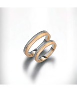 Two-Tone Wedding Bands-14k Wedding Rings-Matching Wedding Set-Custom Rings - €551,59 EUR+
