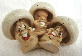 Vintage GIGGLIN GROCERIES Laughing Mushrooms Figurine - £39.07 GBP