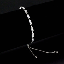 3W1655 - Rhodium Brass Bracelet with AAA Grade CZ in Clear - $28.70