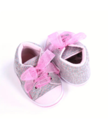 Lightweight Non Slip Baby Girl Gray &amp; Pink Sneakers Shoes - New - Size 4 - £13.43 GBP