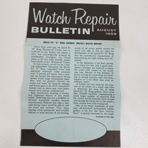 Vintage 1959 Watch Repair Bulletin Ephemera Advertising - $9.00