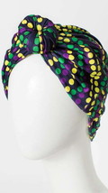 MARDI GRAS Beads on Black Turban with Knot in Front - £10.44 GBP