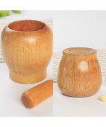 Wooden Garlic Ginger Spice Mixing Grinding Mortar and Pestle Set  - $376.97 MXN
