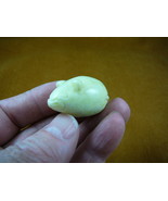 (Y-MOU-554) WHITE Yellow Roly Poly Mouse Mice gemstone carving FAT RODEN... - $27.42 CAD