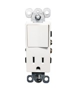 Decorative Single Pole Rocker Switch / Receptacle Combo White (Box of 10) - $67.32