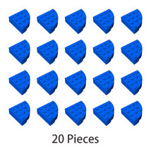 Part 2577 Brick 4x4 ¼ Circle Building Pieces Bulk Lot 20x Blue 100% Compatible - £7.91 GBP