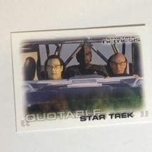 Star Trek Nemesis Trading Card #52 Patrick Stewart Brent Spinner Michael Dorn - £1.57 GBP