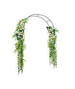 7.9 Feet Metal Garden Arch Backdrop Stand with Fence for Climbing Plants... - $2,402.39 MXN