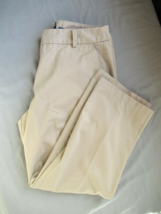 Pendleton pants straight cropped 10P beige flat front inseam 25&quot; 100% co... - £14.09 GBP