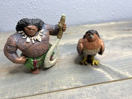 Disney Maui Moana Demigod And Regal Hawk Bird Eagle Action Figures - £13.97 GBP