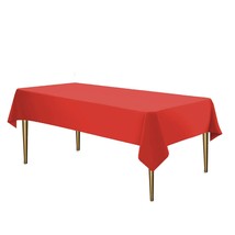 Red Tablecloth Plastic For Rectangle Tables (12 Pack) Premium Plastic Ta... - £31.31 GBP