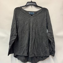 Karen Scott Womens Petite PL Charcoal Heather Grey Long Sleeve Sweater NWT CZ68 - $24.49