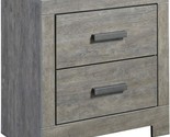 Modern 2 Drawer Nightstand With 2 Usb Charging Stations By, Weathered Gray. - £171.61 GBP