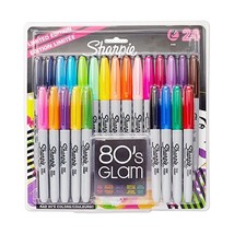 Sharpie Permanent Markers, Fine Point, Limited Edition 80s Glam Colours - Pack o - £25.89 GBP