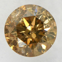 Loose Round Shape Diamond Natural Fancy Orangy Brown 0.81 Carat I1 IGI Certified - £677.85 GBP