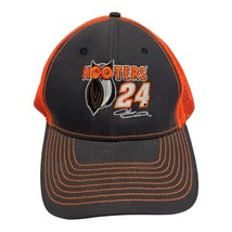 HOOTERS Truckers Hat Adjustable preowned black and orange Cap Owl Bird - $20.00