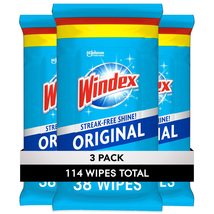 Windex Glass and Surface Pre-Moistened Wipes, Original, 38 Wipes, 3 ct - $28.41