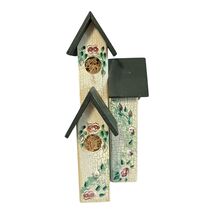 Vintage Decorative Double Birdhouse Cottage Figure Floral Design - $23.40