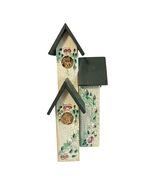Vintage Decorative Double Birdhouse Cottage Figure Floral Design - $23.40