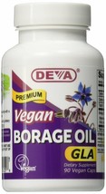 DEVA Vegan Vitamins Vegan Borage Oil 500 mg Vcaps, 90-Count Bottle - £12.56 GBP