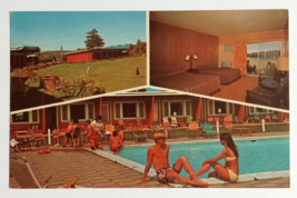 Forge Motel AAA Multi View Bikini Pool Old Forge NY UNP Dexter Postcard c1968 - £3.97 GBP