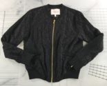 Derek Lam 10 Crosby Jacket Womens 8 Black Zip Front Lace Detail Zip Slee... - $494.99