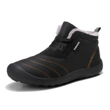 Waterproof Men&#39;s Boots Cotton Shoes Big Size 40-48 Mens Snow Boots Middl... - £40.53 GBP