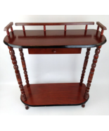 Vintage 2 Tier 28&quot; Mahogany Free Standing Spindle Shelf Etagere w/Drawer... - £131.79 GBP