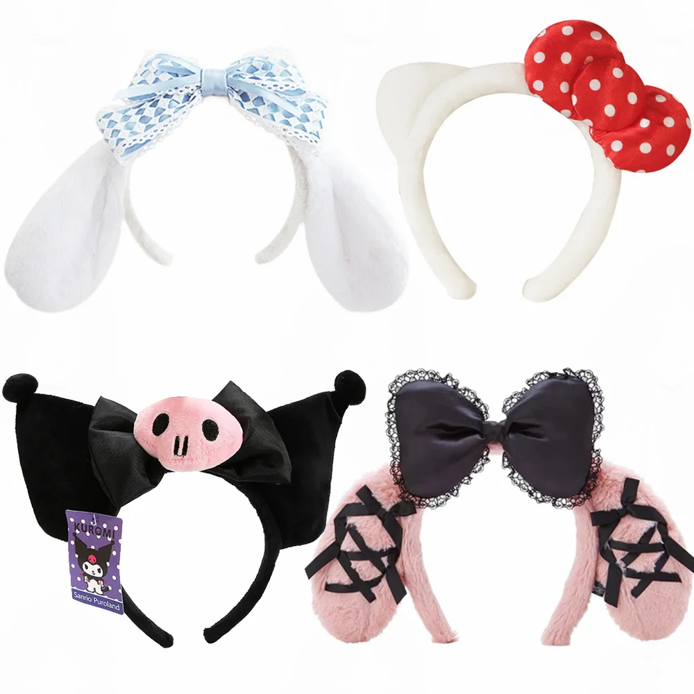 Originality Sanrio Headband Kuromi My Melody Cinnamoroll Cute Anime Plushie Hair - £8.97 GBP