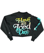 Arizona Iced Tea Black Have An Iced Day Cropped Crew Neck Sweatshirt size S - $35.98 CAD