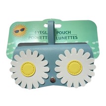 Daisy Eyeglass Sunglass Pouch Blue Vinyl White Flower Hanging Loop Snap ... - $9.69