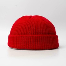 Ribbed Simple Double Layer Premium Beanie Women Men Red Knit Hat Ski Head US - £11.06 GBP