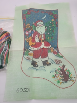 Vintage SANTA Old St. Nick Bucilla Needlepoint Stocking NEW  Open Kit #6... - $46.00