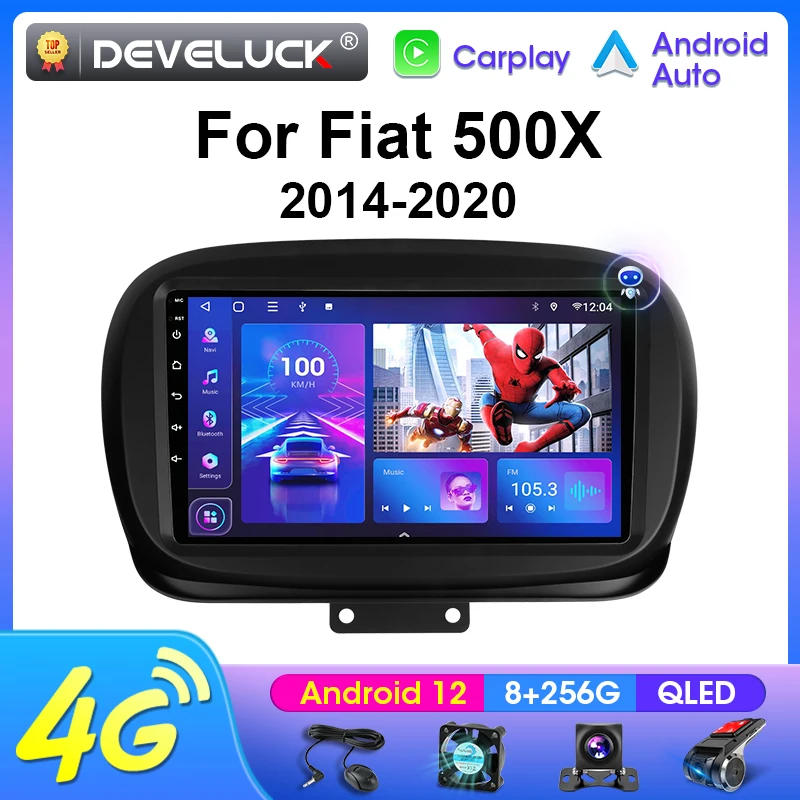 2 Din Android 12 Car Radio For Fiat 500X 2014 - 2020 Multimedia Video Player GPS - £103.26 GBP+