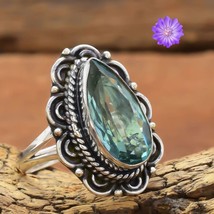 Blue topaz Gemstone 925 Sterling Silver Ring Handmade Jewelry All Size - £7.39 GBP