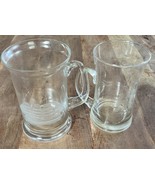 2 Vintage Glass Beer Mugs With Ships Etched In - 1 Large &amp; 1 Smaller 6.2... - $20.00