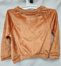 New Cat & Jack Toddler Girls' 3T Velour Pullover Orange/Cinnamon image 3