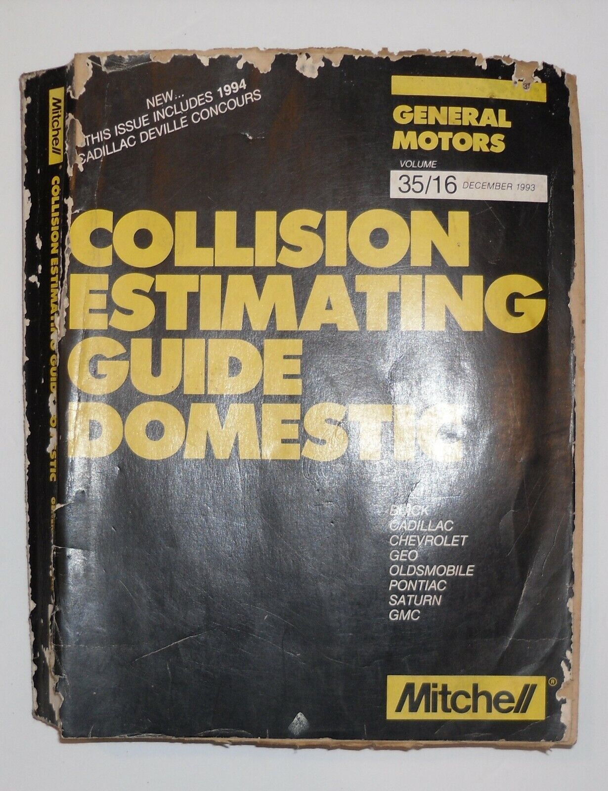Mitchell Manual General Motors Collision Guide December 1993 Volume 35 - £15.56 GBP