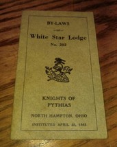 Antique Knight of Pythias White Star Lodge No 292 By Laws Booklet 1883 Ohio - $39.99