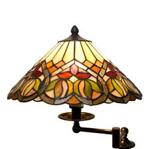Fine Art Lighting Tiffany Style Floor Reading Lamp with Swing Arm, Stained Glass - £212.94 GBP