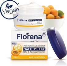 Florena Organic Night Cream: Q10 - 50ml - 1 can- Free Us Shipping - £15.81 GBP