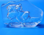 Cristal d&#39;Arques Lead Crystal BEAR &amp; CUB Paperweight - Reverse Etched - ... - $22.74