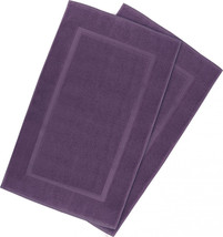 Bath Mat Towels Pack of 2 Pieces Purple Color 21 x 34 Inches Woven Cotton - £49.63 GBP