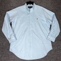 Ralph Lauren Shirt Mens 16 Blue 32/33 Flesh Pony Button Down Long Sleeve... - £12.23 GBP