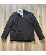 Orvis Men&#39;s Long Sleeve Sherpa Lined 1/4 Zip Brown Black Sweater Warm Co... - $47.27 CAD