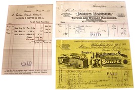 LOT of 3 1901 Antique PHILADELPHIA PA Billhead Document Receipts SOAP WOOL - $11.99