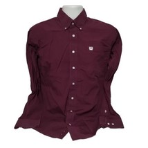 Cinch Shirt Adult Small Burgundy Long Sleeve Button Down Western Shirt Mens S - £14.38 GBP