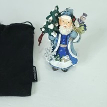 Harvey Lewis Santa Blue Europe Christmas Ornament in Black Velveteen Bag New - £20.56 GBP