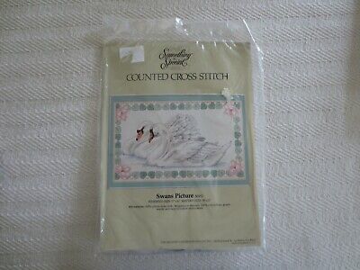 Primary image for 1984 Sealed CANDAMAR SWANS PICTURE Counted Cross Stitch Kit #50152 - 17" x 10"